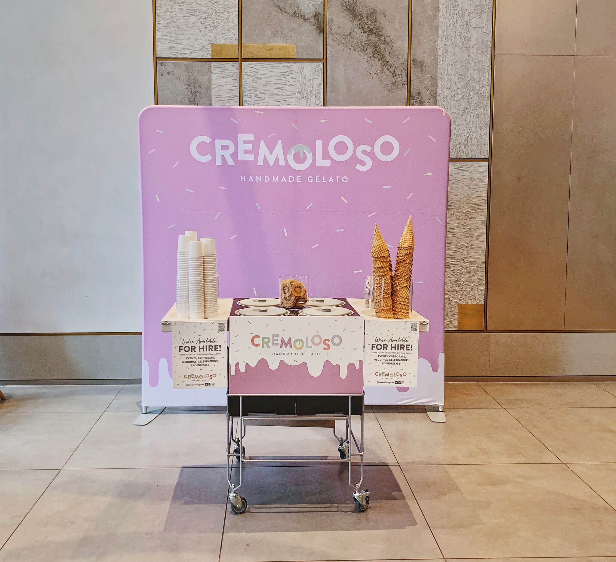 cremoloso gelato cart event corporate birthday party wedding celebration ice cream gelato best near me